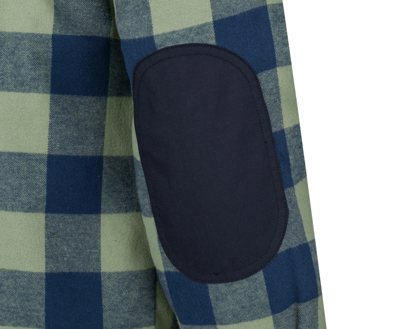 Zateplená károvaná flanelová bunda PIPPO khaki/modrá