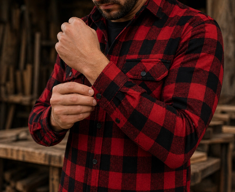 Flanellová košela Bennon PIPPO Shirt red/black