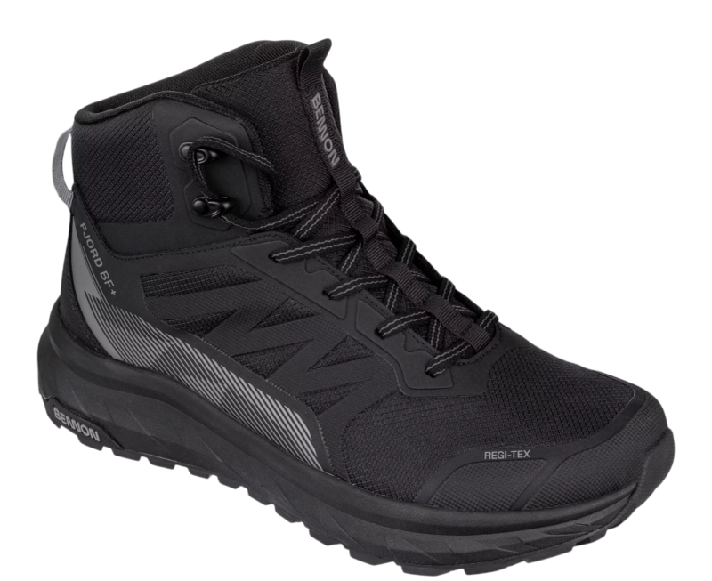 Pracovná členková obuv Bennon FJORD BAREFOOT+ O6 Black Mid s membránou