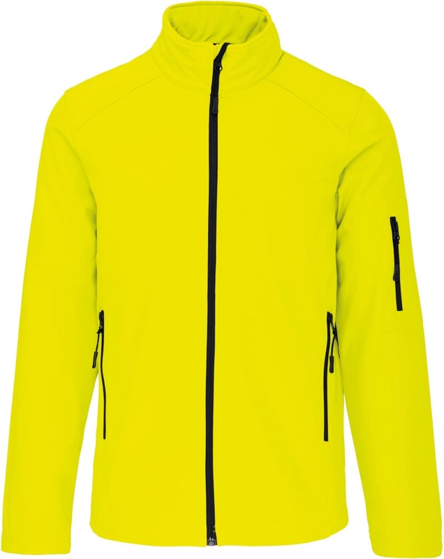 Pánska 3-vrstvová softshellová bunda | Kariban | K401, fluorescenčná žltá, L