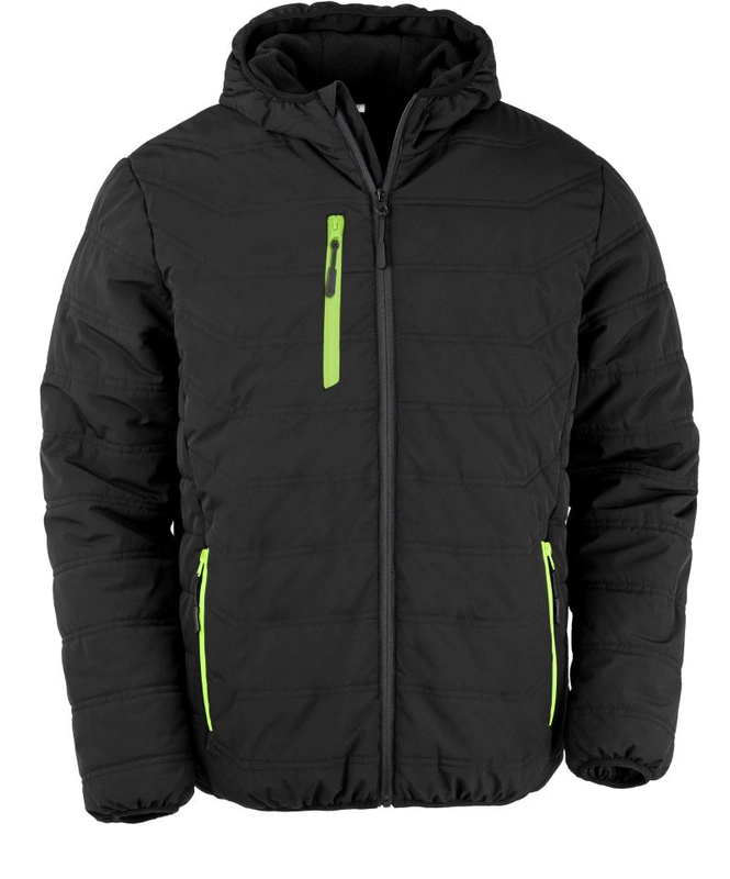 Zimná bunda Black Compass | Result Recycled | R240X, čierna/limetová, XS
