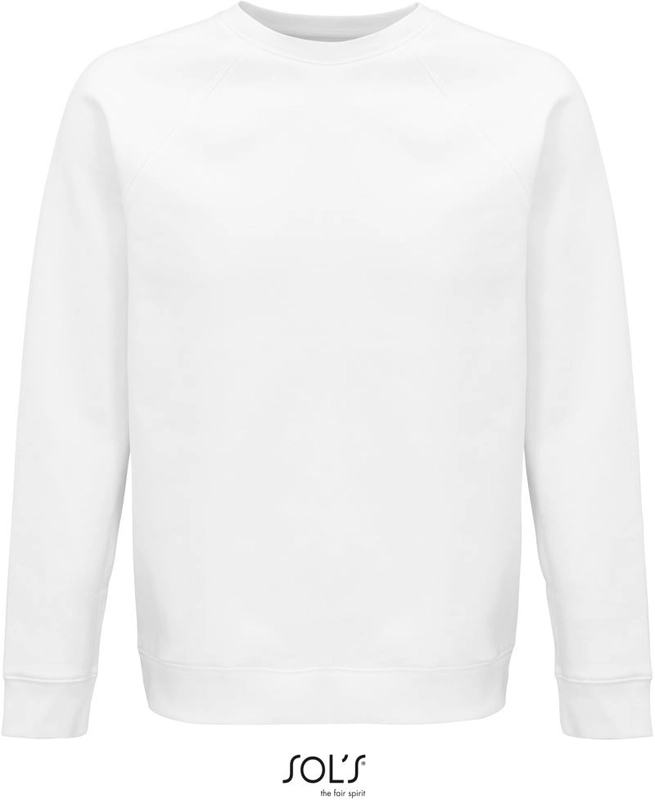 Unisex bio raglánová mikina | SOL'S | Space, biela, XXS