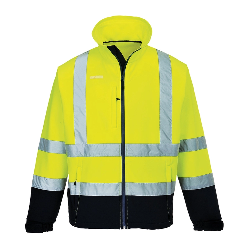 S425 Vetrovka Softshell Hi-Vis (3L) Portwest, žltá/námorná, M