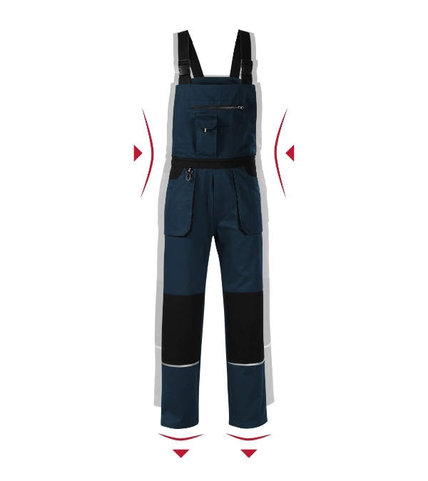Pracovné nohavice s trakmi pánske Woody W02 RIMECK® námornícka modrá 44/46