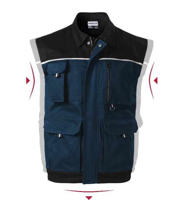 Pracovná vesta pánska Woody W52 RIMECK® námornícka modrá 44/46